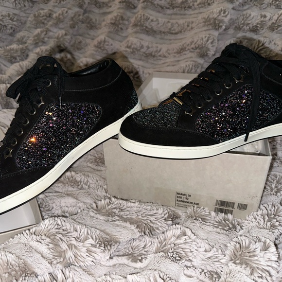 Jimmy Choo Miami Rainbow/Black Glitter/Suede - Picture 4 of 10